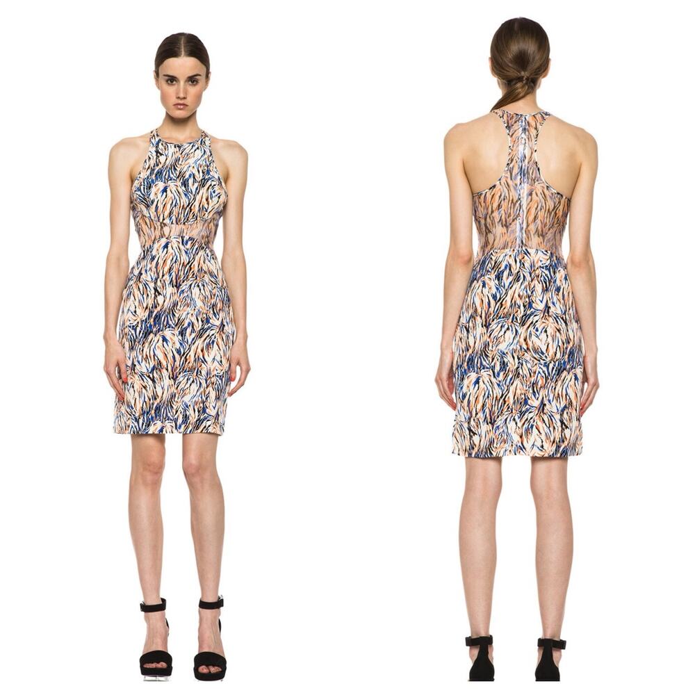 STELLA MCCARTNEY Neon Abstract Printed‎ Silk Dress